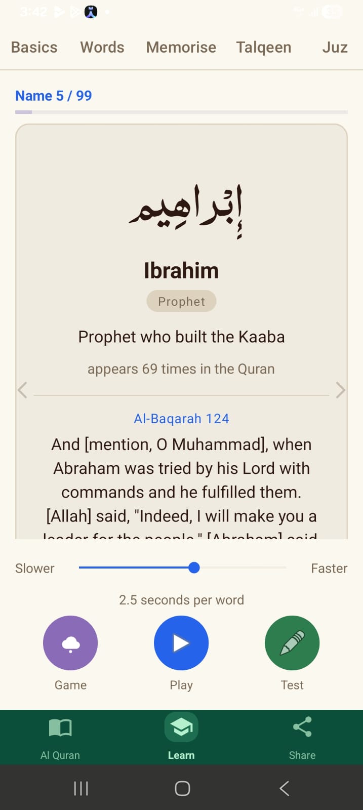 Names & places in the Quran